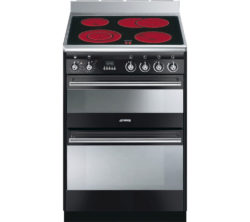 SMEG  SUK62CBL8 Electric Ceramic Cooker - Black & Stainless Steel